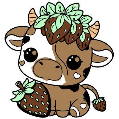 cute strawberry cow