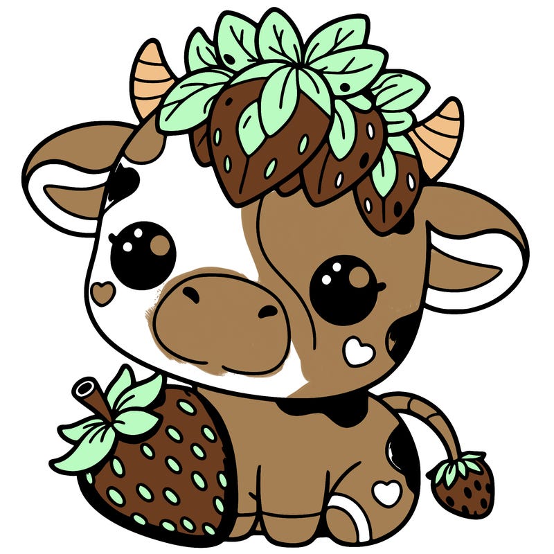 cute strawberry cow