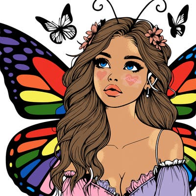 butterfly fairy realistic girl