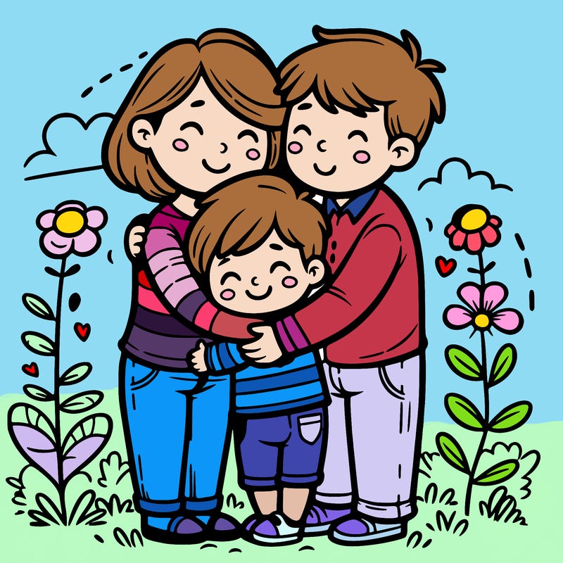 parents hugging