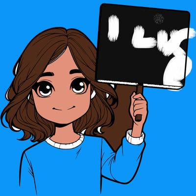 realistic girl holding up a sign