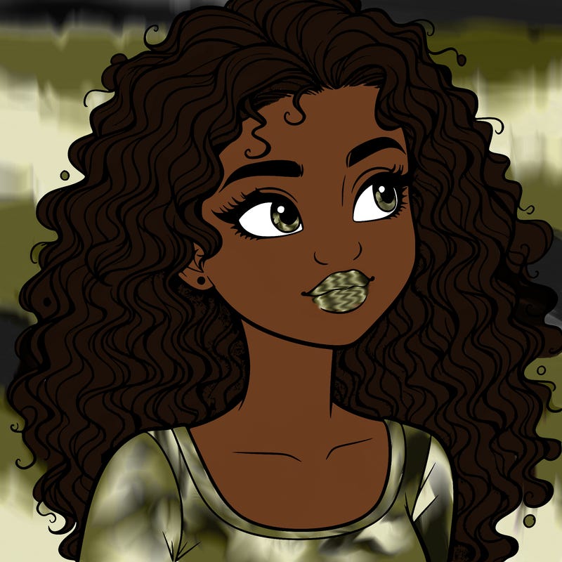 realistic girl with curly hair