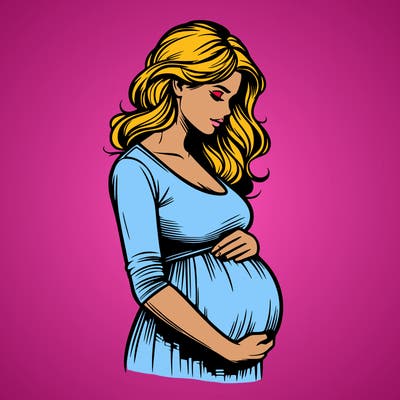 realistic, pregnant lady