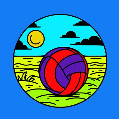 volleyball on a beach