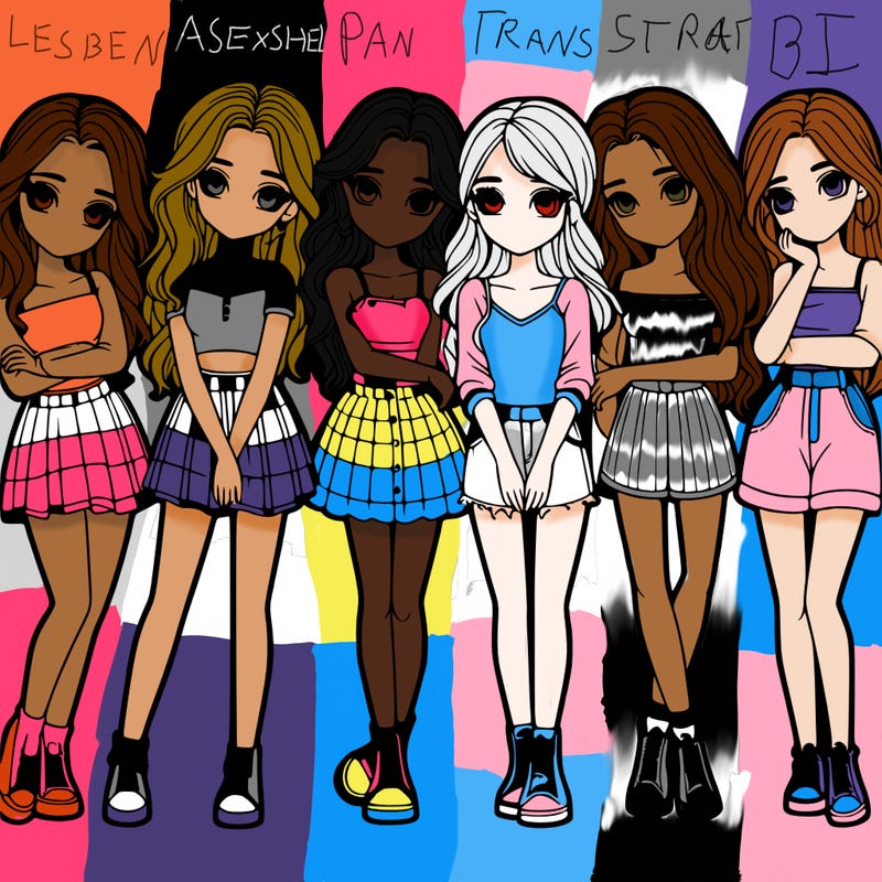 a group of girls realistic