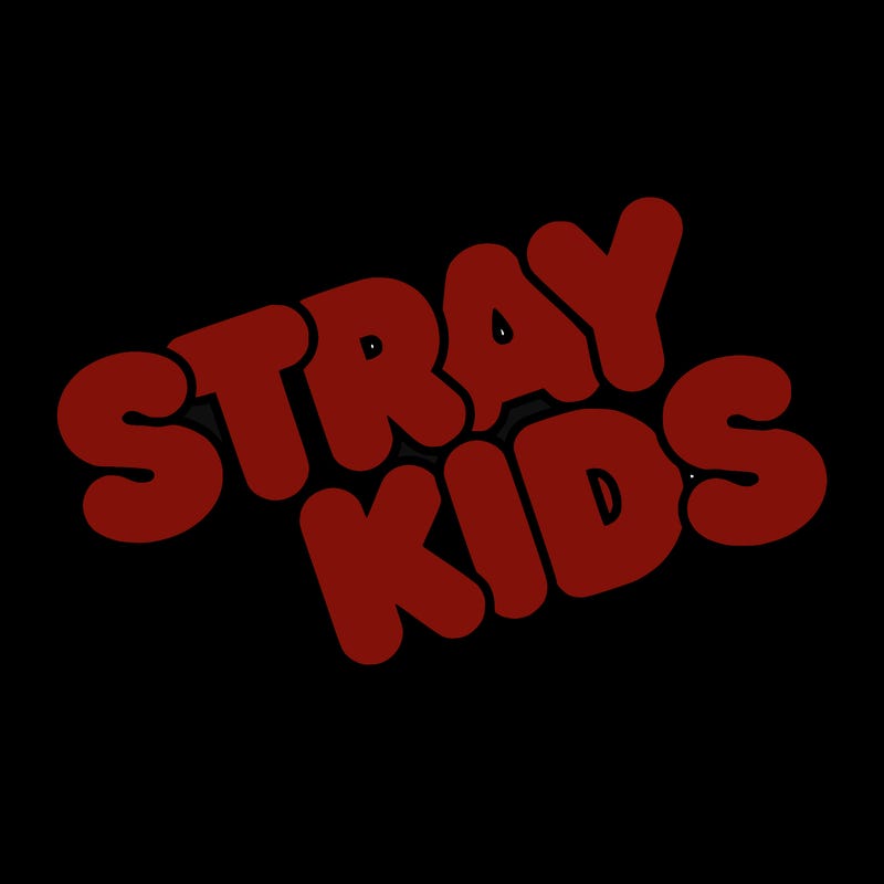 bubble letters saying stray kids