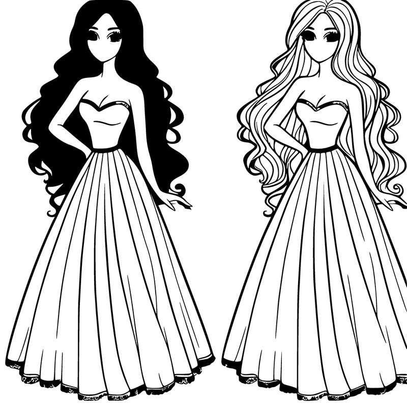 women in a long dress with long hair