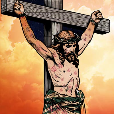 jesus realistic on the cross