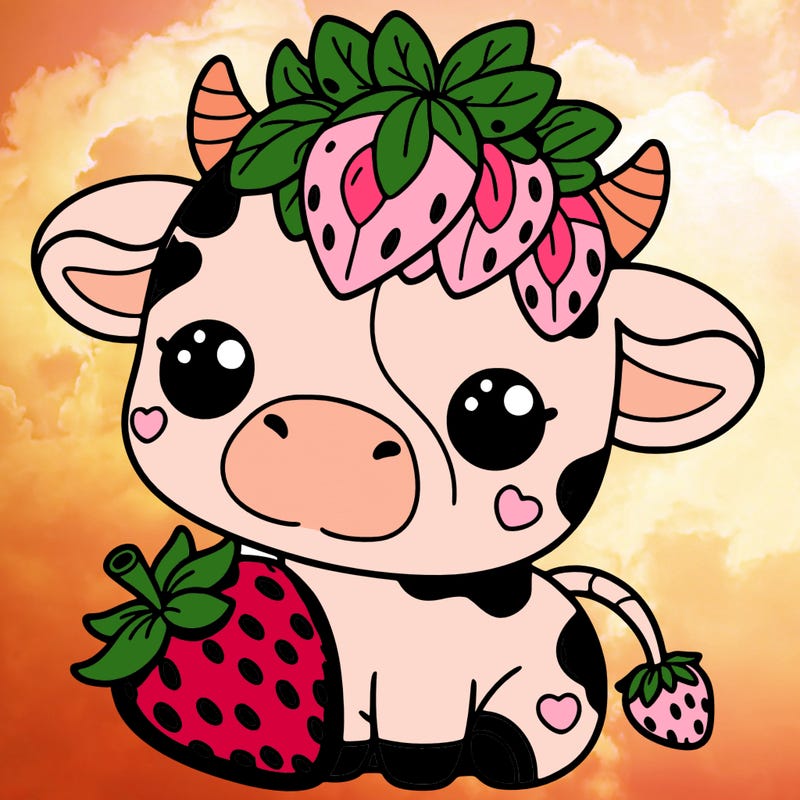 cute strawberry cow