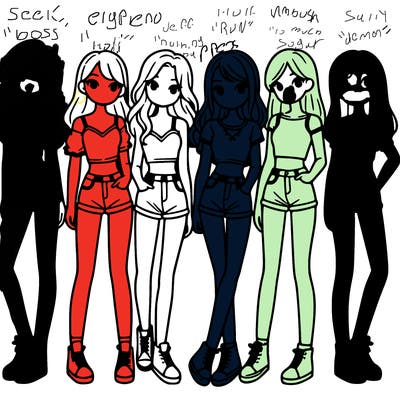 a group of girls wearing crop tops and shorts