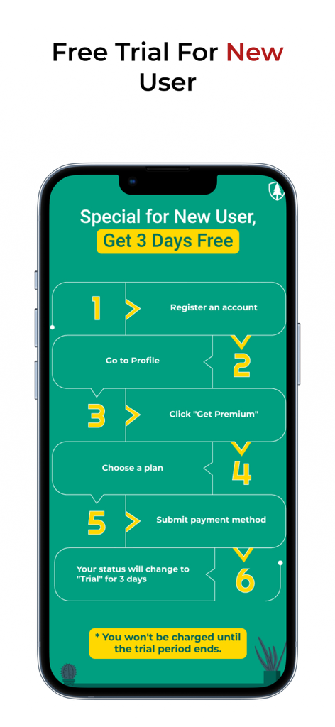Istruzioni passo passo per i nuovi utenti per attivare una prova gratuita di 3 giorni su Pine VPN