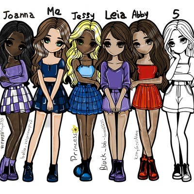 a group of girls realistic