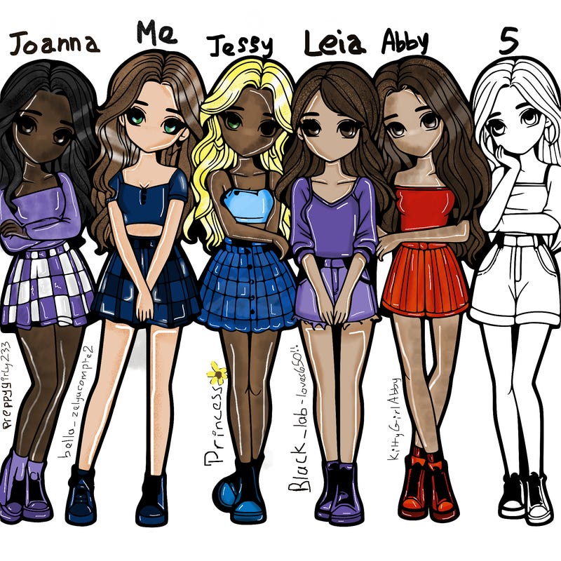 a group of girls realistic