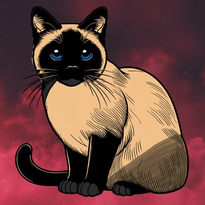 realistic siamese cat