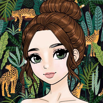 realistic pretty girl with hair in bun