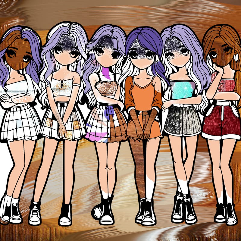 a group of girls realistic