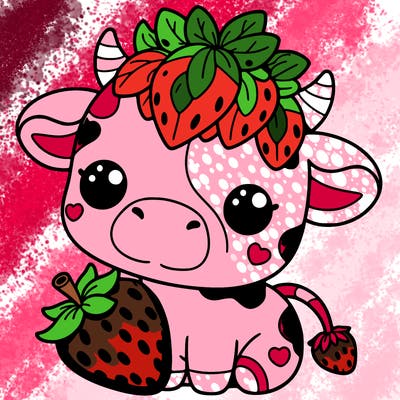 cute strawberry cow