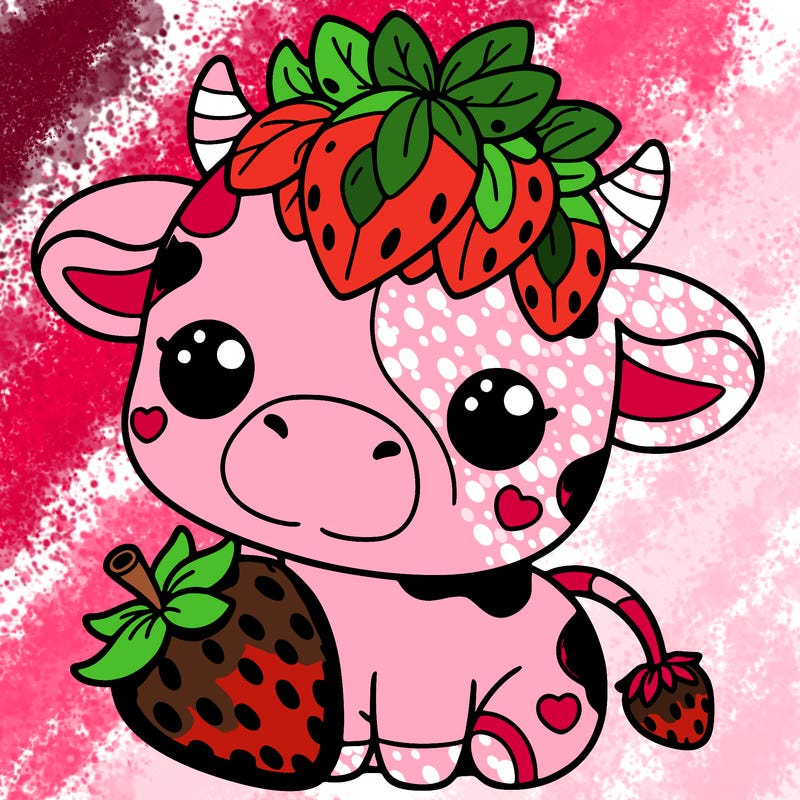 cute strawberry cow