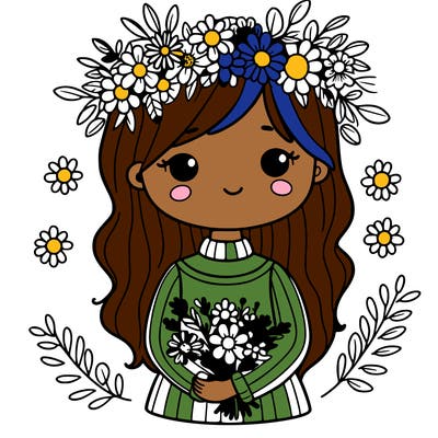 girl with flowers crown