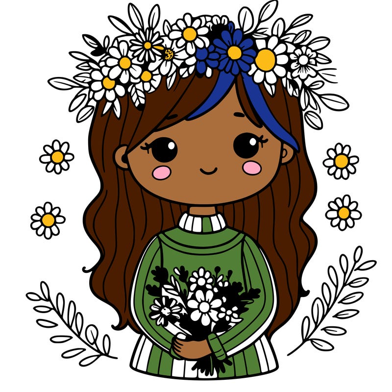 girl with flowers crown