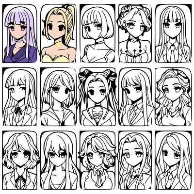 girls that look diffrent anime