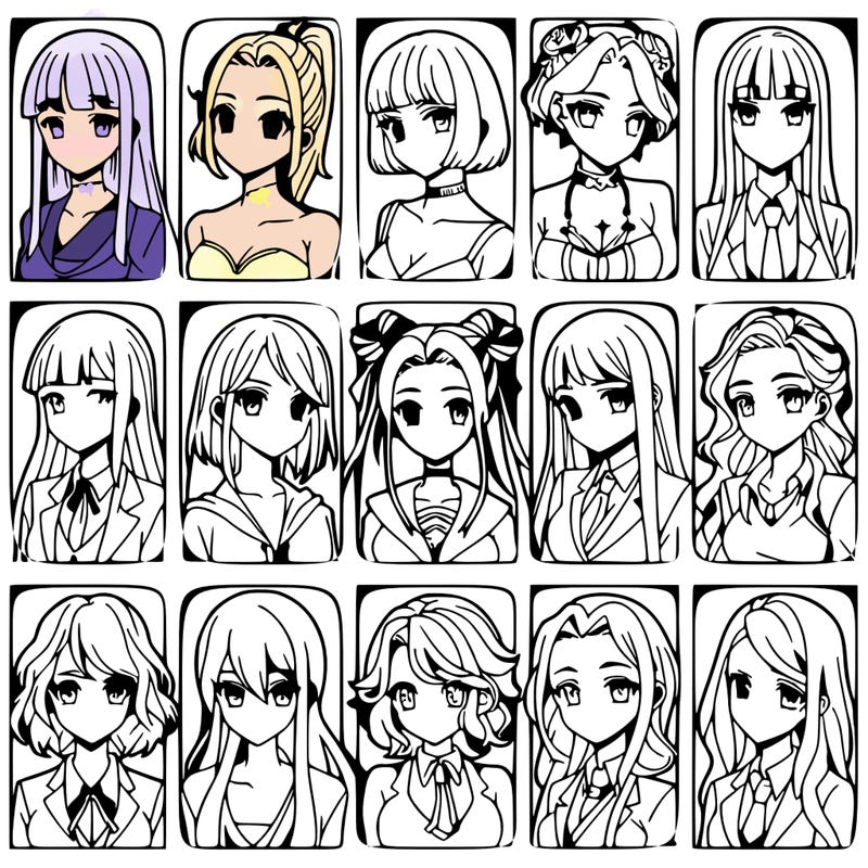 girls that look diffrent anime