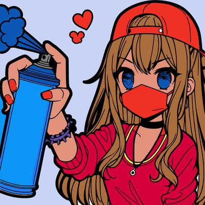 spray paint girl anime