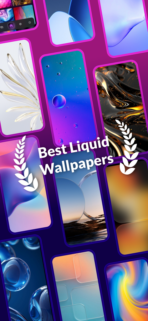 Glass Wallpapers - Lock Screen - iPhone 잠금 화면 맞춤 설정을 위한 생생한 액체 및 유리 테마 배경화면 컬렉션.