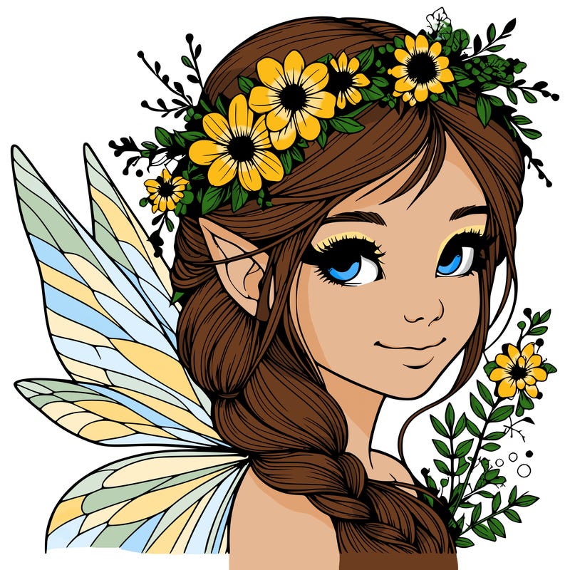 beautiful realistic fairy portrait