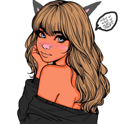 realistic girl with bangs looking over her shoulder