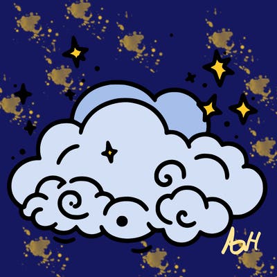 pink starry cloud sky