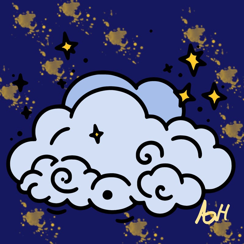 pink starry cloud sky