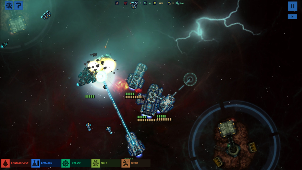 Battlevoid: Sector Siege - Real-time tactical space combat between pixel art spaceships in Battlevoid Sector Siege