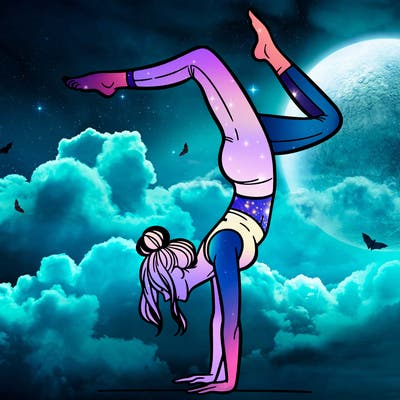 a woman doing a handstand