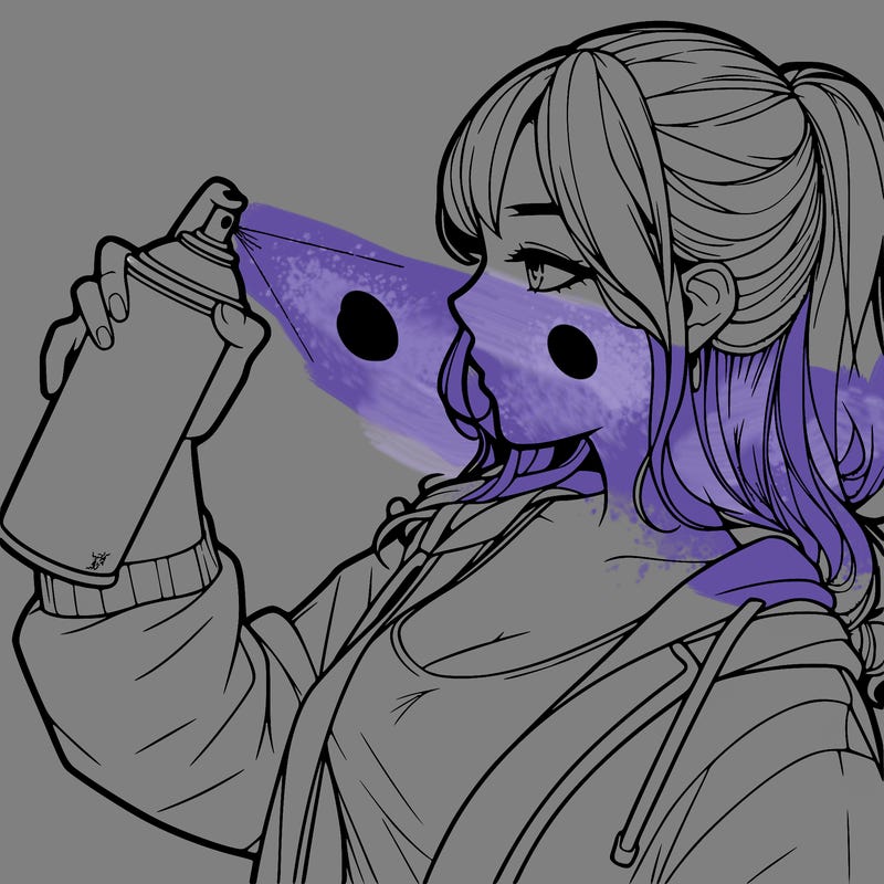 a realistic girl spray, painting