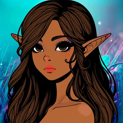 elf girl realistic dark fantasy