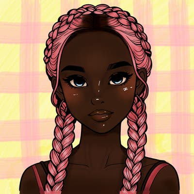 realistic girl with braids