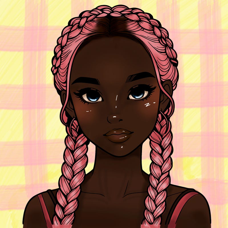 realistic girl with braids