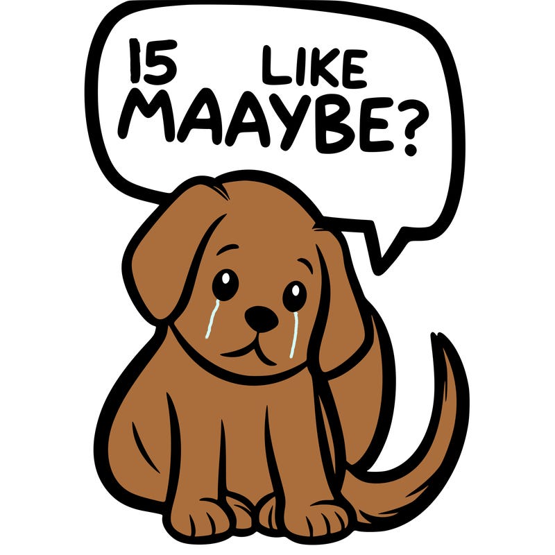 a puppy that says 5 like maybe
