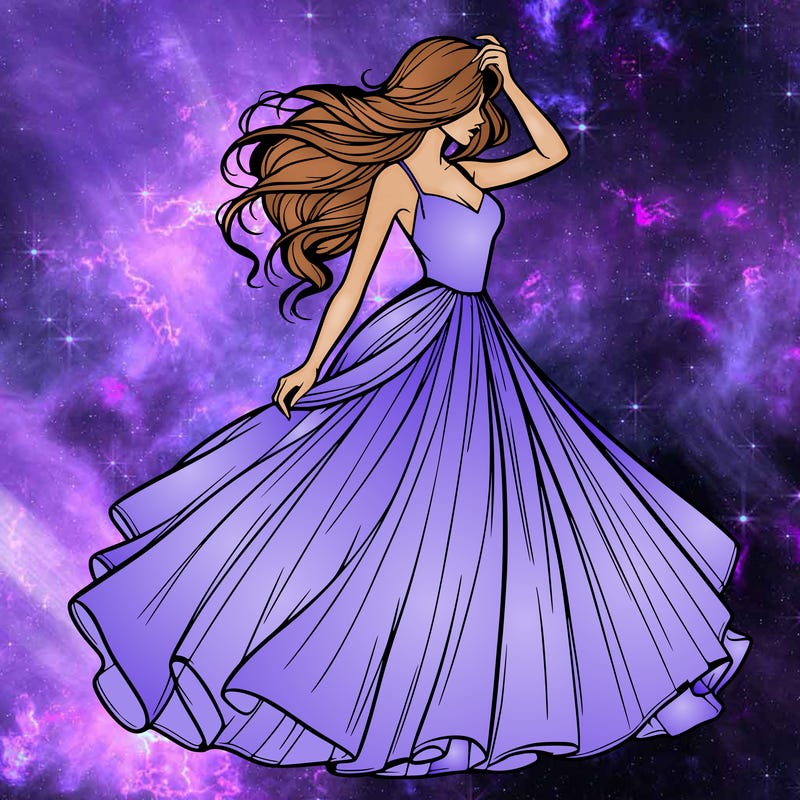 realistic woman with dress flowing in the wind