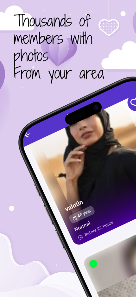 Smartphone-Bildschirm zeigt das Profil einer Frau in der Zawag Muslim Ehe-App