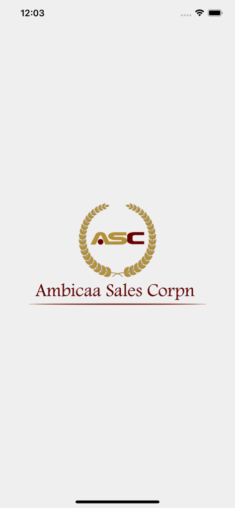 Ambicaa Spot - Ambicaa Spot app splash screen featuring the Ambicaa Sales Corpn logo