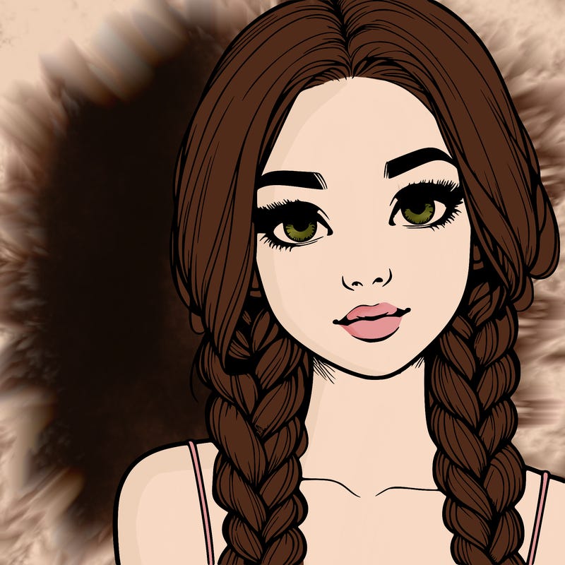 realistic girl with braids