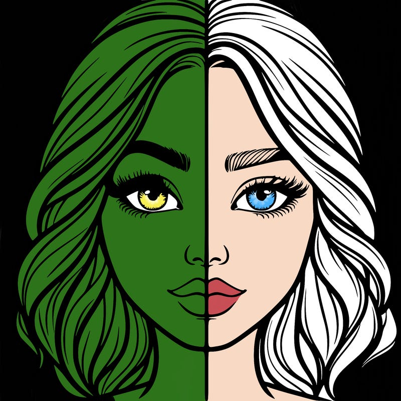 realistic girl split half