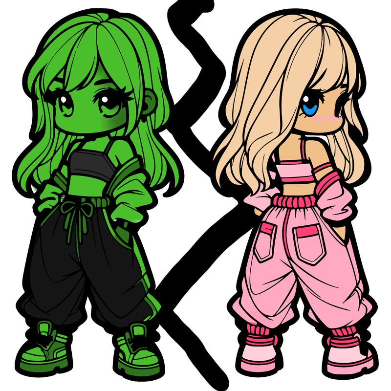 girl in crop top and baggy pants