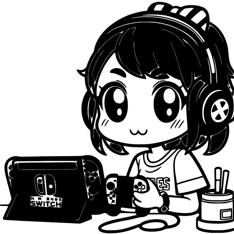 gamer girl with nintendo switch