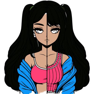 realistic girl split