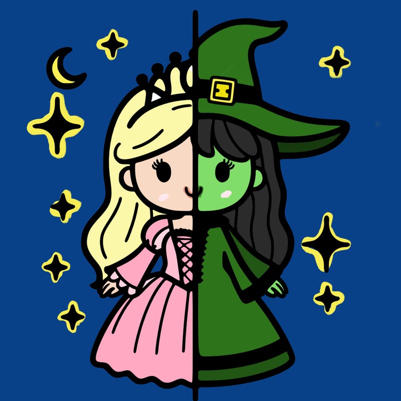 split princess and witch