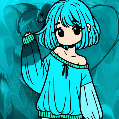 girl in baggy sweater hanging off her shoulder