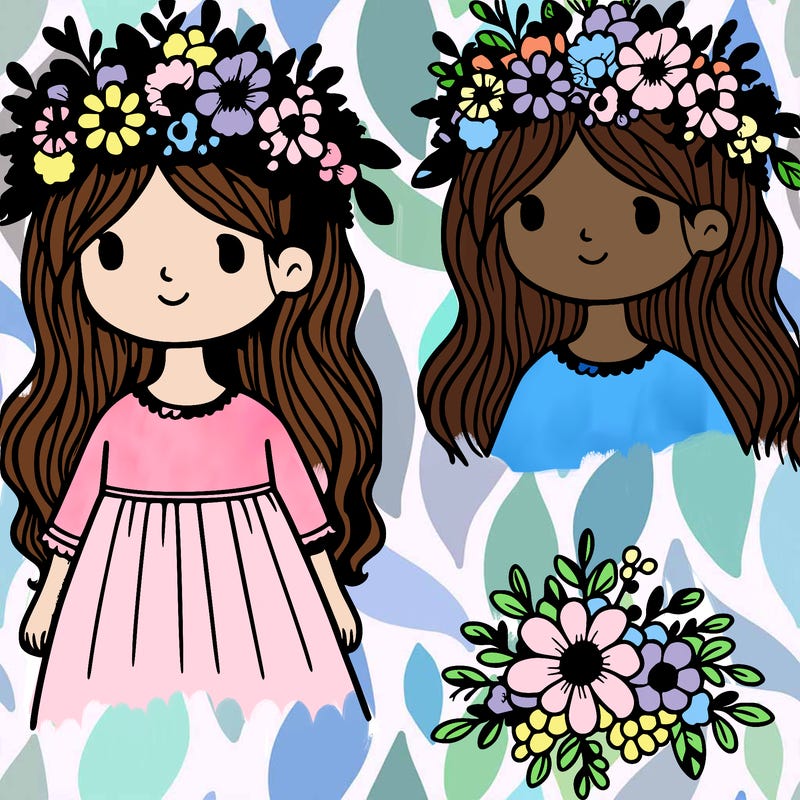 girl with flowers crown